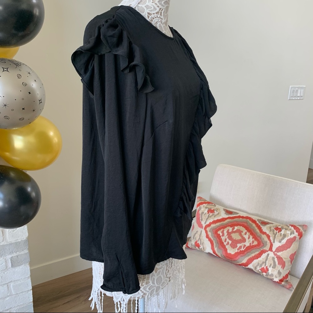 Lane Bryant black ruffle top